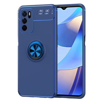 For OPPO A16 Metal Ring Holder 360 Degree Rotating TPU Case(Blue) - OPPO Cases by buy2fix | Online Shopping UK | buy2fix