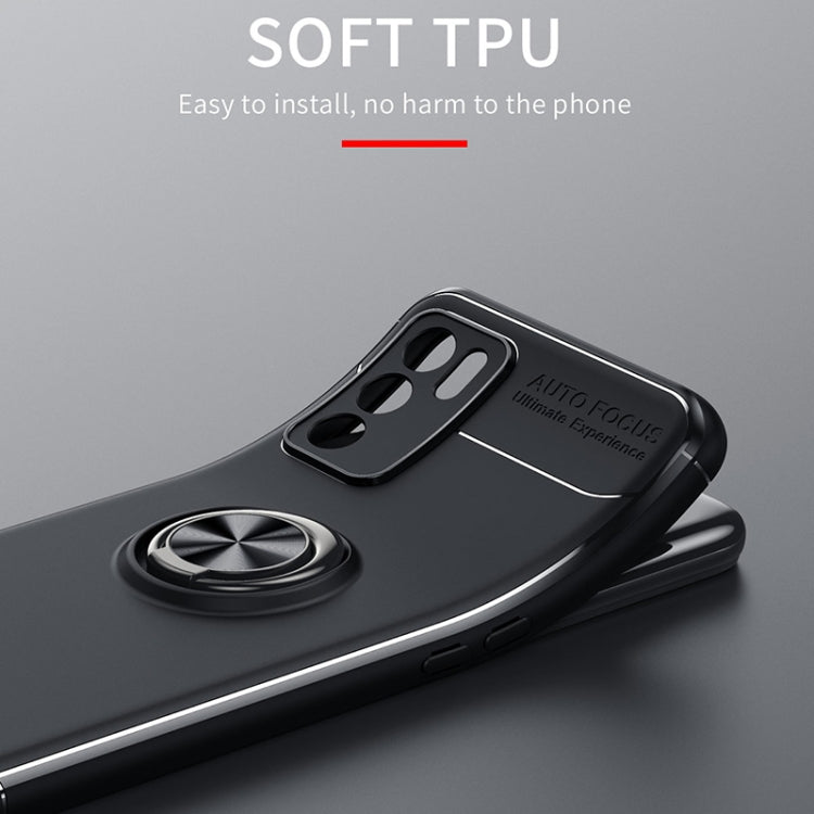 For OPPO A16 Metal Ring Holder 360 Degree Rotating TPU Case(Red) - OPPO Cases by buy2fix | Online Shopping UK | buy2fix