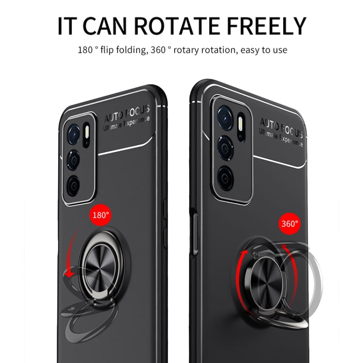 For OPPO A16 Metal Ring Holder 360 Degree Rotating TPU Case(Red) - OPPO Cases by buy2fix | Online Shopping UK | buy2fix