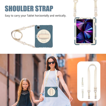 For iPad Air 11 2024 / Air 5 10.9 2022 / Air 4 10.9 2020 / Pro 11 2022 /2021 / 2018 / 2020 Silicone + PC Protective Tablet Case with Holder & Shoulder Strap(Cornflower Blue) - iPad Pro 11 (2022/2021) Cases by buy2fix | Online Shopping UK | buy2fix