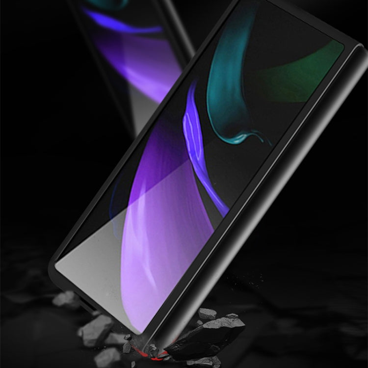 For Samsung Galaxy Z Fold3 5G Carbon Fiber Texture Shockproof Splicing Leather Case(Yellow) by buy2fix