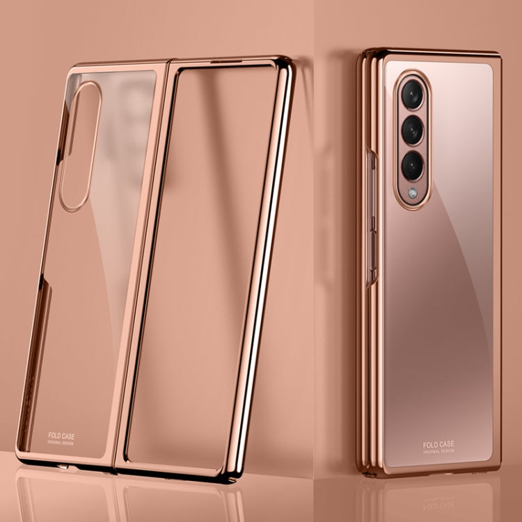 For Samsung Galaxy Z Fold3 5G Symphony Plating PC Shockproof Protective Case(Rose Gold) by buy2fix