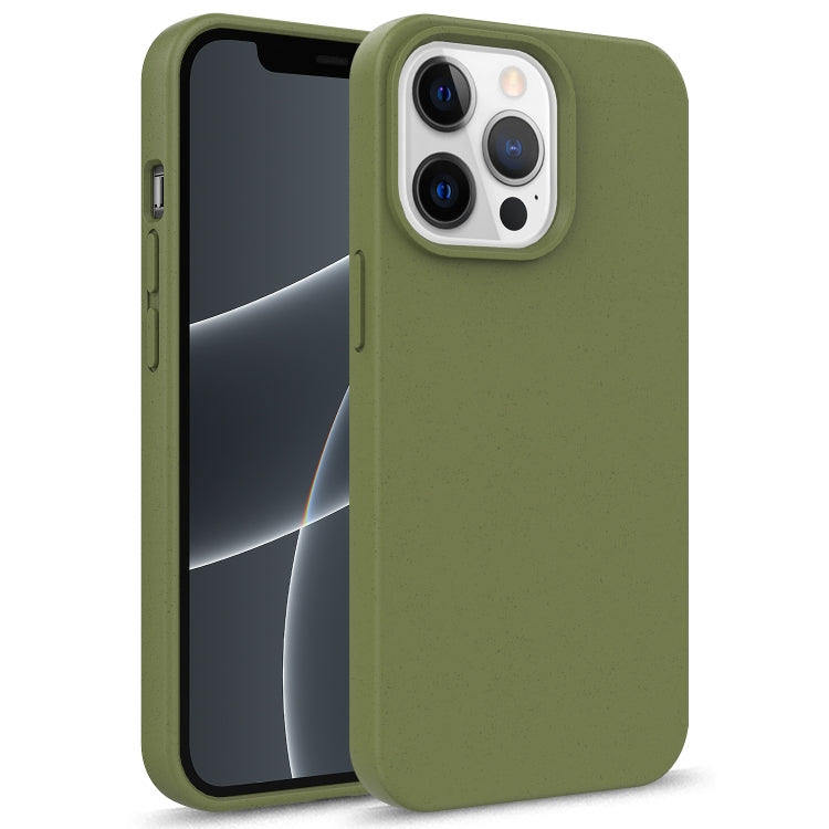 For iPhone 13 mini Starry Series Shockproof Straw Material + TPU Protective Case (Army Green) by buy2fix