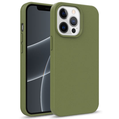 For iPhone 13 mini Starry Series Shockproof Straw Material + TPU Protective Case (Army Green) by buy2fix