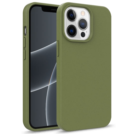 For iPhone 13 mini Starry Series Shockproof Straw Material + TPU Protective Case (Army Green) by buy2fix