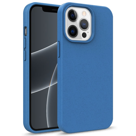 For iPhone 13 mini Starry Series Shockproof Straw Material + TPU Protective Case (Blue) by buy2fix