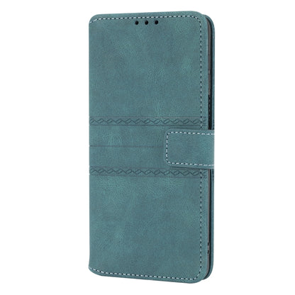 For Xiaomi Redmi Note 9 Pro Max Embossed Striped Magnetic Buckle PU + TPU Horizontal Flip Leather Case with Holder & Card Slot & Wallet & Photo Frame & Sling(Green) - Xiaomi Cases by buy2fix | Online Shopping UK | buy2fix