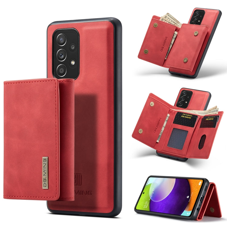 For Samsung Galaxy A52 5G / 4G DG.MING M1 Series 3-Fold Multi Card Wallet  Back Cover Shockproof Case with Holder Function(Red) - Galaxy Phone Cases by DG.MING | Online Shopping UK | buy2fix