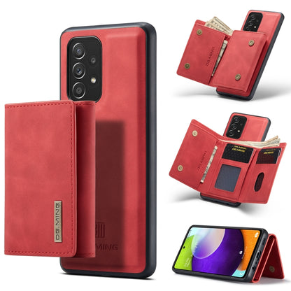 For Samsung Galaxy A52 5G / 4G DG.MING M1 Series 3-Fold Multi Card Wallet  Back Cover Shockproof Case with Holder Function(Red) - Galaxy Phone Cases by DG.MING | Online Shopping UK | buy2fix