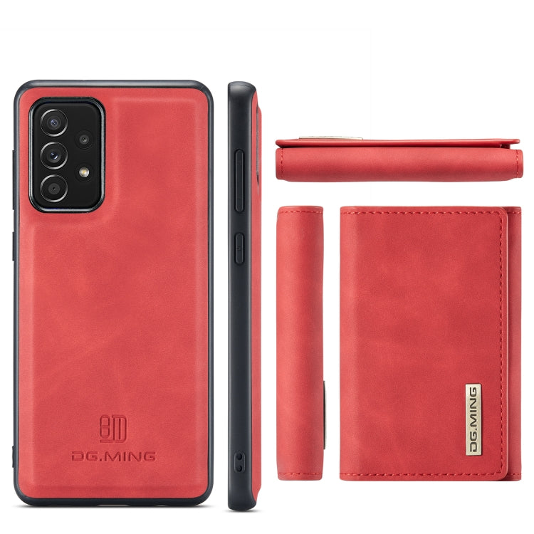 For Samsung Galaxy A52 5G / 4G DG.MING M1 Series 3-Fold Multi Card Wallet  Back Cover Shockproof Case with Holder Function(Red) - Galaxy Phone Cases by DG.MING | Online Shopping UK | buy2fix