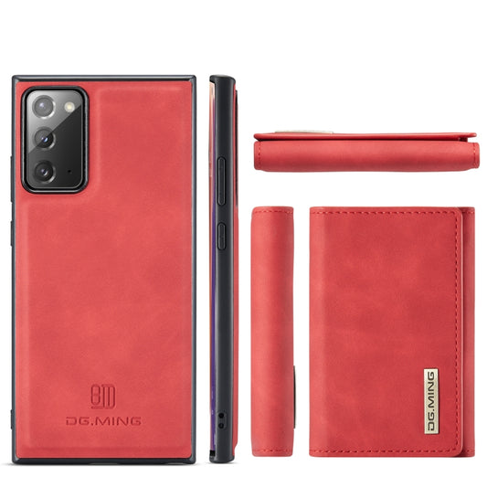 For Samsung Galaxy Note20 DG.MING M1 Series 3-Fold Multi Card Wallet Back Cover Shockproof Case with Holder Function(Red) by DG.MING
