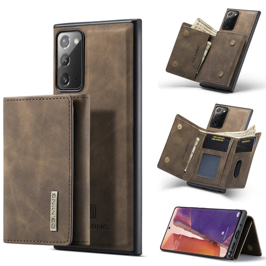For Samsung Galaxy Note20 DG.MING M1 Series 3-Fold Multi Card Wallet  Back Cover Shockproof Case with Holder Function(Coffee) - Galaxy Phone Cases by DG.MING | Online Shopping UK | buy2fix