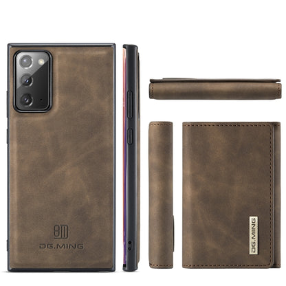 For Samsung Galaxy Note20 DG.MING M1 Series 3-Fold Multi Card Wallet  Back Cover Shockproof Case with Holder Function(Coffee) - Galaxy Phone Cases by DG.MING | Online Shopping UK | buy2fix