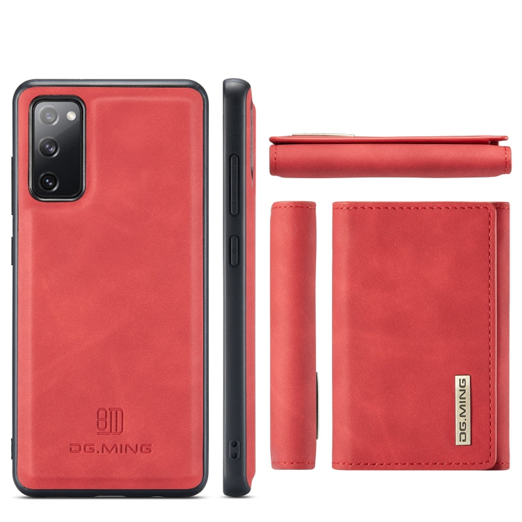 For Samsung Galaxy S20 FE DG.MING M1 Series 3-Fold Multi Card Wallet  Back Cover Shockproof Case with Holder Function(Red) - Galaxy S20 FE Cases by DG.MING | Online Shopping UK | buy2fix