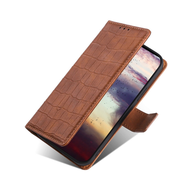 For Huawei Mate 20 Lite Skin Feel Crocodile Texture Magnetic Clasp Horizontal Flip PU Leather Case with Holder & Card Slots & Wallet(Brown) - Huawei Cases by buy2fix | Online Shopping UK | buy2fix