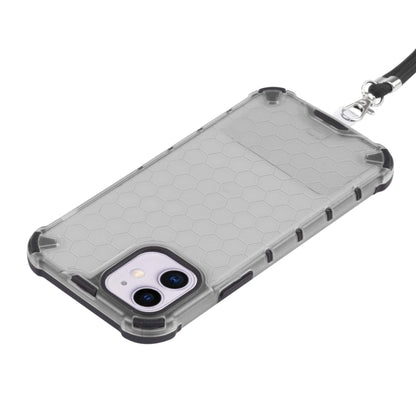For iPhone 11 Shockproof Honeycomb PC + TPU Case with Neck Lanyard (Grey) by buy2fix