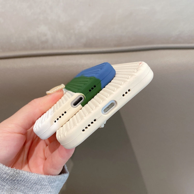 For iPhone 11 Herringbone Texture Silicone Protective Case (Rainbow Green) by buy2fix