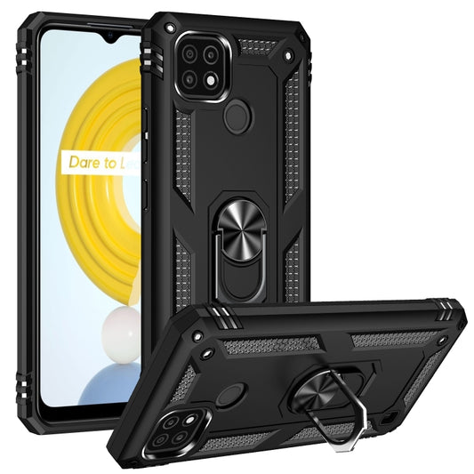 For OPPO Realme C21 Shockproof TPU + PC Protective Case with 360 Degree Rotating Holder(Black) - Realme Cases by buy2fix | Online Shopping UK | buy2fix