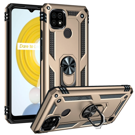 For OPPO Realme C21 Shockproof TPU + PC Protective Case with 360 Degree Rotating Holder(Gold) - Realme Cases by buy2fix | Online Shopping UK | buy2fix