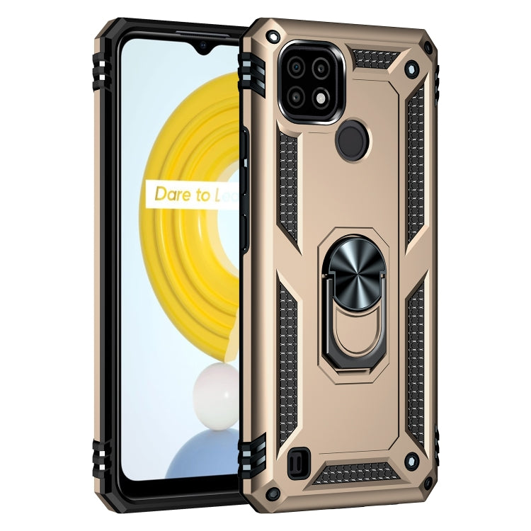 For OPPO Realme C21 Shockproof TPU + PC Protective Case with 360 Degree Rotating Holder(Gold) - Realme Cases by buy2fix | Online Shopping UK | buy2fix