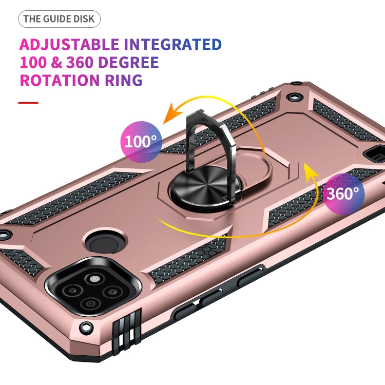 For OPPO Realme C21 Shockproof TPU + PC Protective Case with 360 Degree Rotating Holder(Rose Gold) - Realme Cases by buy2fix | Online Shopping UK | buy2fix