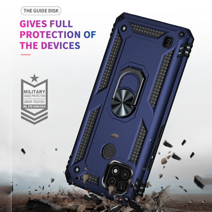 For OPPO Realme C21 Shockproof TPU + PC Protective Case with 360 Degree Rotating Holder(Blue) - Realme Cases by buy2fix | Online Shopping UK | buy2fix