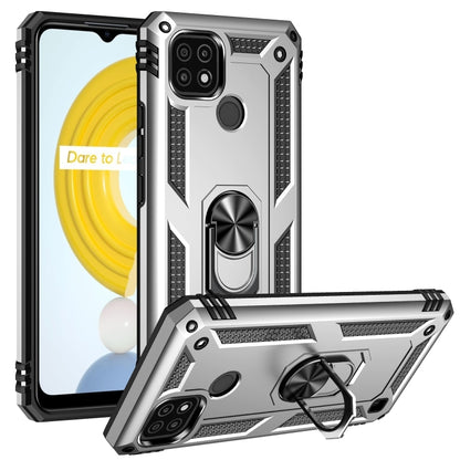 For OPPO Realme C21 Shockproof TPU + PC Protective Case with 360 Degree Rotating Holder(Silver) - Realme Cases by buy2fix | Online Shopping UK | buy2fix