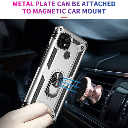 For OPPO Realme C21 Shockproof TPU + PC Protective Case with 360 Degree Rotating Holder(Silver) - Realme Cases by buy2fix | Online Shopping UK | buy2fix