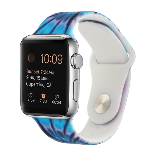 Silicone Painted Pattern Watch Band For Apple Watch Series 9&8&7 41mm / SE 3&SE 2&6&SE&5&4 40mm / 3&2&1 38mm(F) by buy2fix