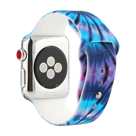 Silicone Painted Pattern Watch Band For Apple Watch Series 9&8&7 41mm / SE 3&SE 2&6&SE&5&4 40mm / 3&2&1 38mm(F) by buy2fix