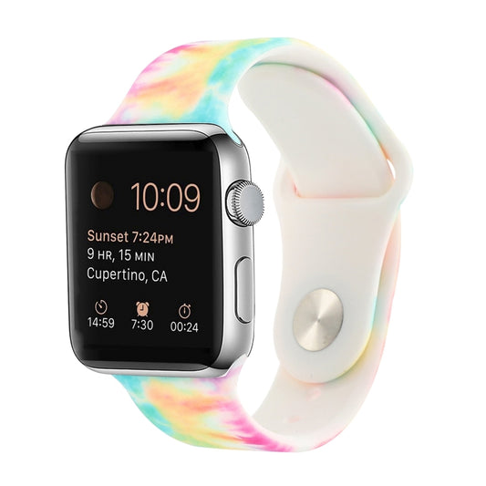 Silicone Painted Pattern Watch Band For Apple Watch Ultra 49mm&Watch Ultra 2 49mm / Series 9&8&7 45mm / SE 3&SE 2&6&SE&5&4 44mm / 3&2&1 42mm(A) by buy2fix