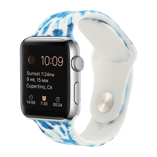 Silicone Painted Pattern Watch Band For Apple Watch Ultra 49mm&Watch Ultra 2 49mm / Series 9&8&7 45mm / SE 3&SE 2&6&SE&5&4 44mm / 3&2&1 42mm(B) by buy2fix