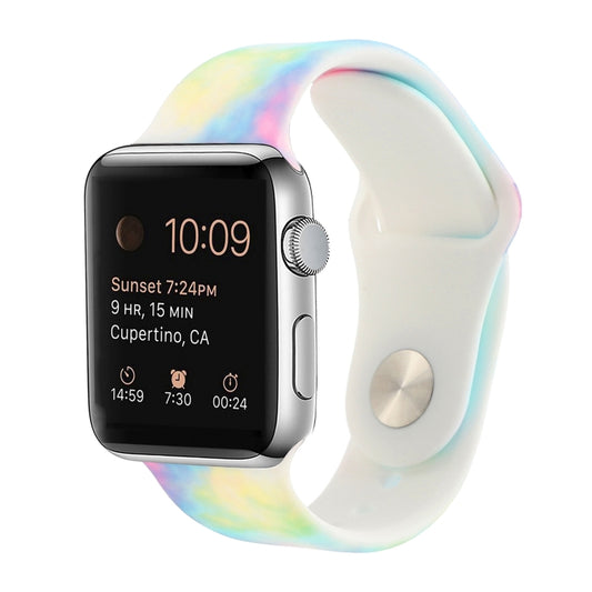 Silicone Painted Pattern Watch Band For Apple Watch Ultra 49mm&Watch Ultra 2 49mm / Series 9&8&7 45mm / SE 3&SE 2&6&SE&5&4 44mm / 3&2&1 42mm(C) by buy2fix