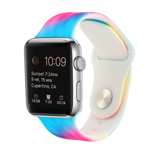 Silicone Painted Pattern Watch Band For Apple Watch Ultra 49mm&Watch Ultra 2 49mm / Series 9&8&7 45mm / SE 3&SE 2&6&SE&5&4 44mm / 3&2&1 42mm(D) by buy2fix