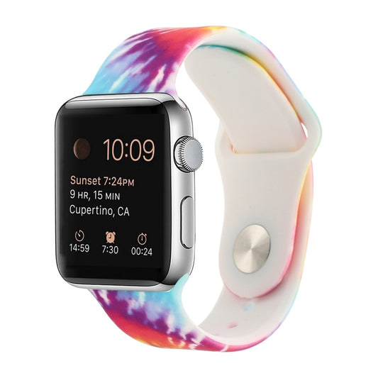 Silicone Painted Pattern Watch Band For Apple Watch Ultra 49mm&Watch Ultra 2 49mm / Series 9&8&7 45mm / SE 3&SE 2&6&SE&5&4 44mm / 3&2&1 42mm(E) by buy2fix