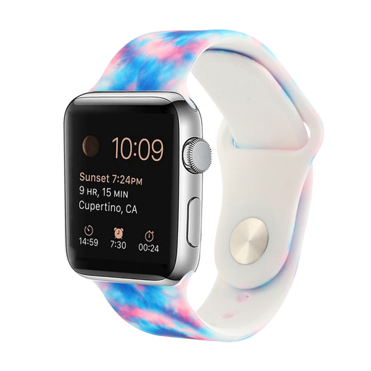 Silicone Painted Pattern Watch Band For Apple Watch Ultra 49mm&Watch Ultra 2 49mm / Series 9&8&7 45mm / SE 3&SE 2&6&SE&5&4 44mm / 3&2&1 42mm(J) by buy2fix