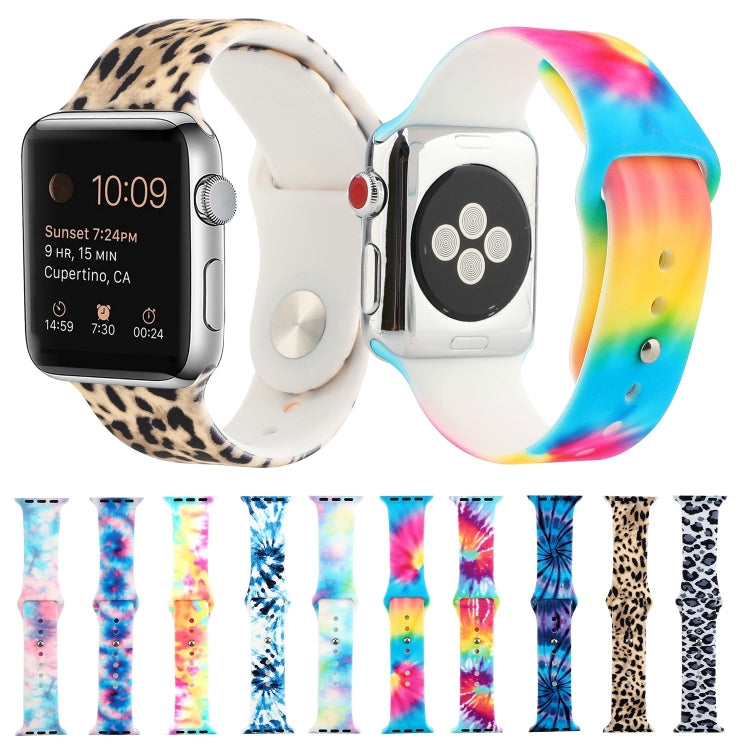 Silicone Painted Pattern Watch Band For Apple Watch Ultra 49mm&Watch Ultra 2 49mm / Series 9&8&7 45mm / SE 3&SE 2&6&SE&5&4 44mm / 3&2&1 42mm(B) - Watch Bands by buy2fix | Online Shopping UK | buy2fix