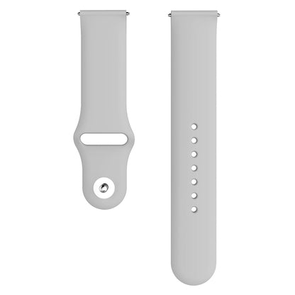 For Samsung Galaxy Watch Active2 Bluetooth Version 44mm Smart Watch Solid Color Silicone Watch Band, Size:L (Grey) - Watch Bands by buy2fix | Online Shopping UK | buy2fix