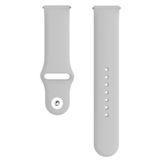 For Samsung Galaxy Watch Active2 Bluetooth Version 44mm Smart Watch Solid Color Silicone Watch Band, Size:L (Grey) by buy2fix