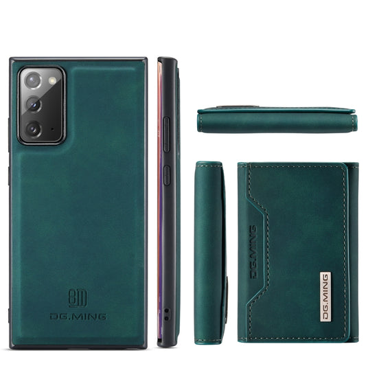 For Samsung Galaxy Note20 DG.MING M2 Series 3-Fold Multi Card Bag Back Cover Shockproof Case with Wallet & Holder Function(Green) by DG.MING