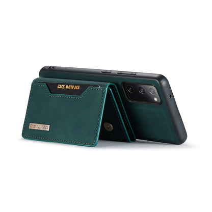 For Samsung Galaxy S20 FE DG.MING M2 Series 3-Fold Multi Card Bag Back Cover Shockproof Case with Wallet & Holder Function(Green) - Galaxy S20 FE Cases by DG.MING | Online Shopping UK | buy2fix