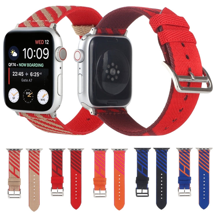 Nylon Single Loop Watch Band For Apple Watch Ultra 49mm&Watch Ultra 2 49mm / Series 9&8&7 45mm / SE 3&SE 2&6&SE&5&4 44mm / 3&2&1 42mm(Red+Dark Red) - Watch Bands by buy2fix | Online Shopping UK | buy2fix