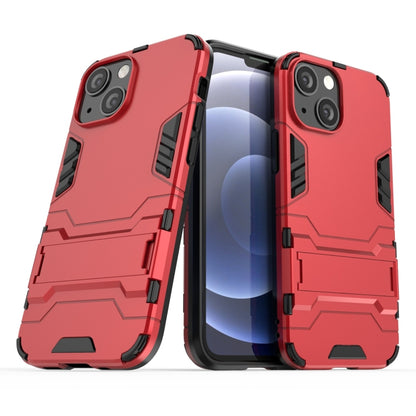 For iPhone 13 mini PC + TPU Shockproof Protective Case with Invisible Holder (Red) - iPhone 13 mini Cases by buy2fix | Online Shopping UK | buy2fix