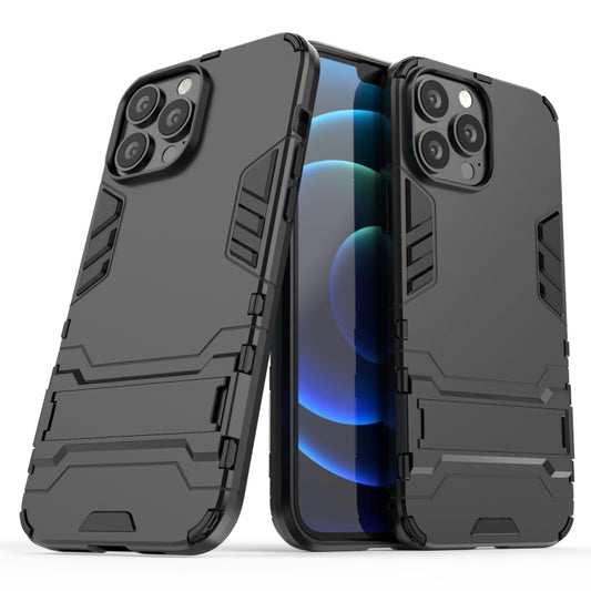 For iPhone 13 Pro Max PC + TPU Shockproof Protective Case with Invisible Holder (Black) by buy2fix