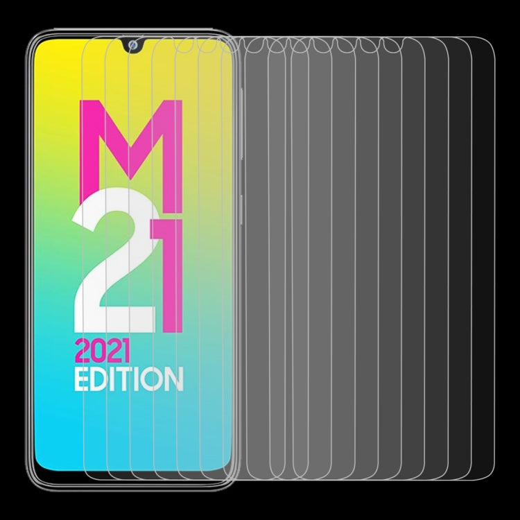 For Samsung Galaxy M21 2021/M21s/M21 10 PCS 0.26mm 9H 2.5D Tempered Glass Film by buy2fix
