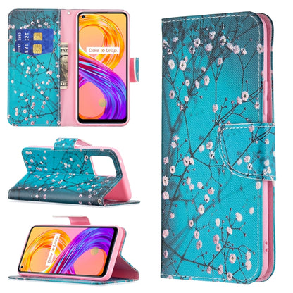 For OPPO Realme 8 / Realme 8 Pro Colored Drawing Pattern Horizontal Flip Leather Case with Holder & Card Slots & Wallet(Plum Blossom) - Realme Cases by buy2fix | Online Shopping UK | buy2fix