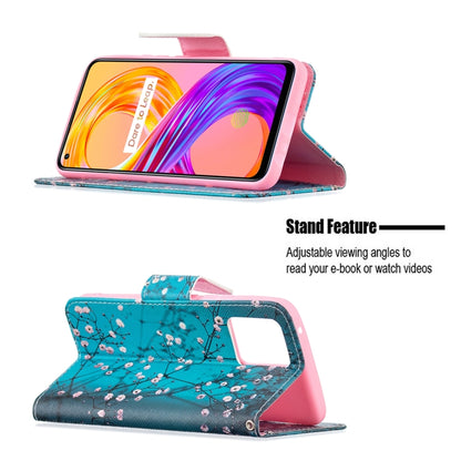 For OPPO Realme 8 / Realme 8 Pro Colored Drawing Pattern Horizontal Flip Leather Case with Holder & Card Slots & Wallet(Plum Blossom) - Realme Cases by buy2fix | Online Shopping UK | buy2fix