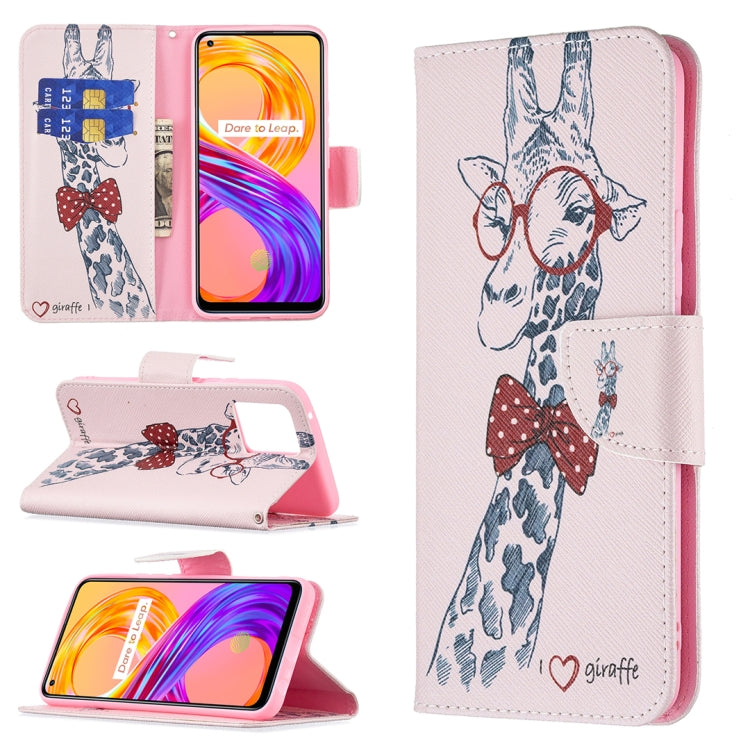 For OPPO Realme 8 / Realme 8 Pro Colored Drawing Pattern Horizontal Flip Leather Case with Holder & Card Slots & Wallet(Deer) - Realme Cases by buy2fix | Online Shopping UK | buy2fix