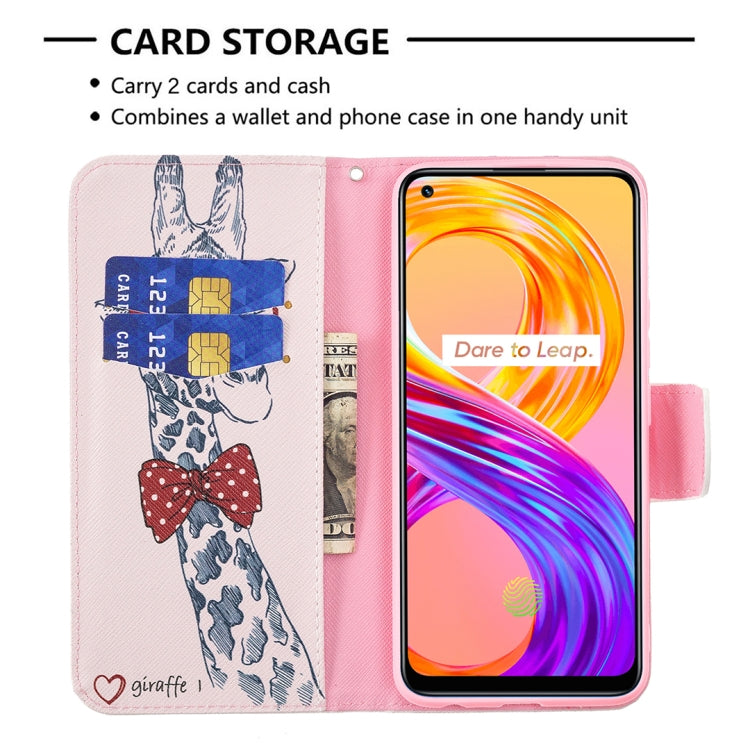 For OPPO Realme 8 / Realme 8 Pro Colored Drawing Pattern Horizontal Flip Leather Case with Holder & Card Slots & Wallet(Deer) - Realme Cases by buy2fix | Online Shopping UK | buy2fix