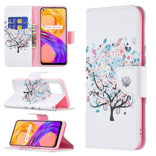 For OPPO Realme 8 / Realme 8 Pro Colored Drawing Pattern Horizontal Flip Leather Case with Holder & Card Slots & Wallet(Tree) - Realme Cases by buy2fix | Online Shopping UK | buy2fix